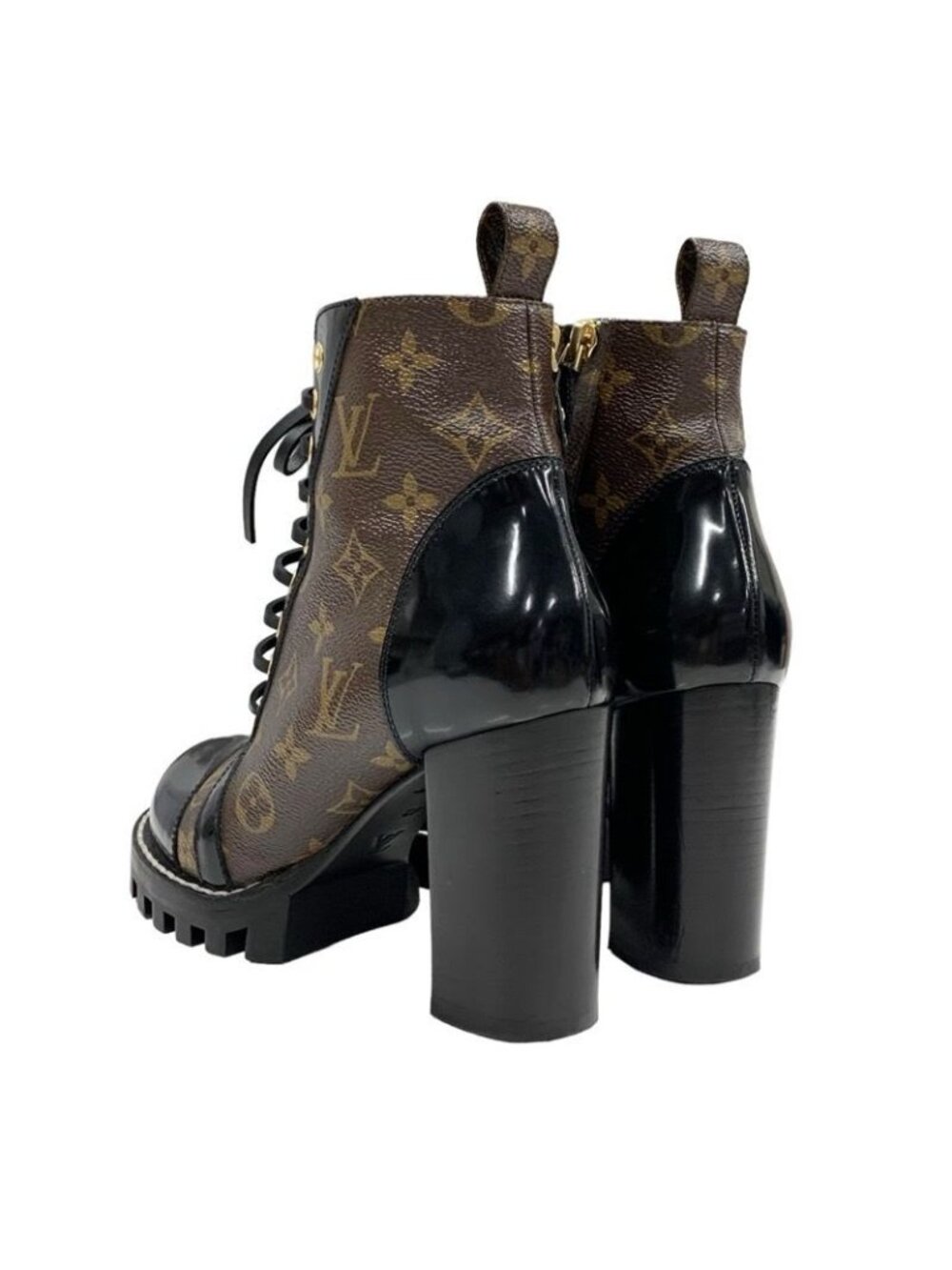 Louis Vuitton Star Trail Line Monogram Boots Short Shoes Leather Brown - Picture 4 of 10